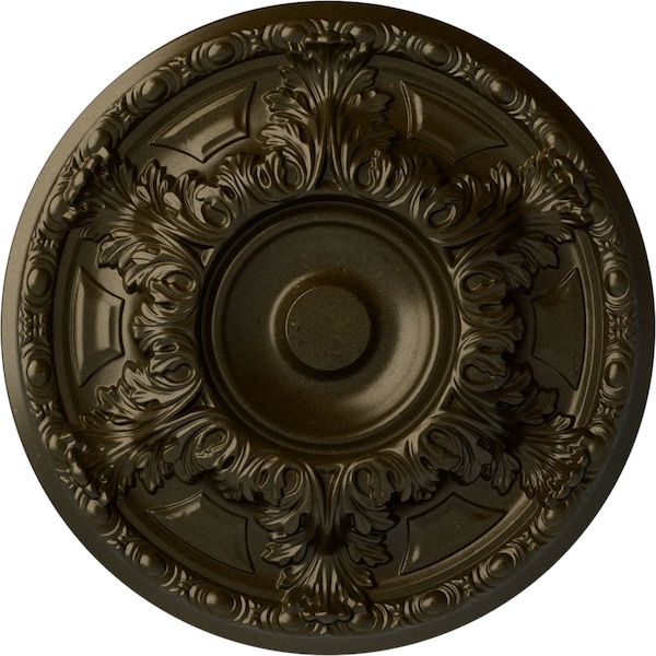 Ekena Millwork Granada Ceiling Medallion (Fits Canopies up to 7 1/8"), Hand-Painted Green Gold, 19"OD x 1 1/2"P CM19GAGGS - main
